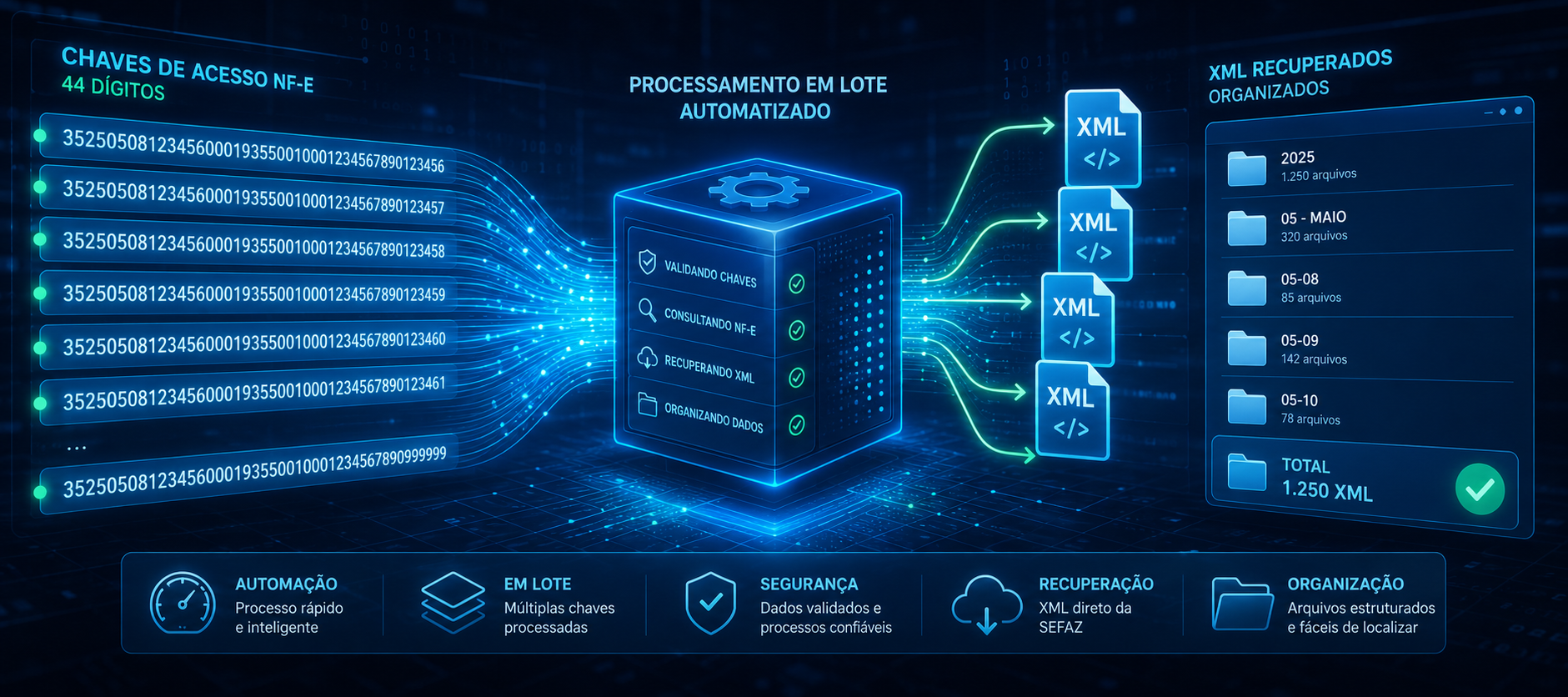 baixar XML pela chave de acesso em lote